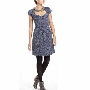 Anthropologie Deletta Floral Caledonia Dress Blue Gray NWT‎ Size Medium